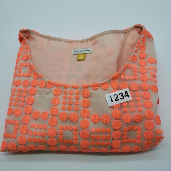 Leifsdottir Anthropologie Blouse Womens 8 Sheer Peplum Mesh Short Sleeve Top - Picture 11 of 11